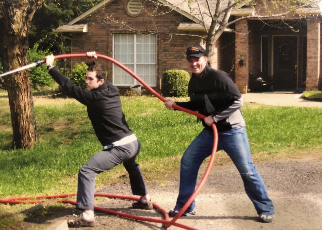 Jake Murray in the early days of Murray Pest Control — putting in the work